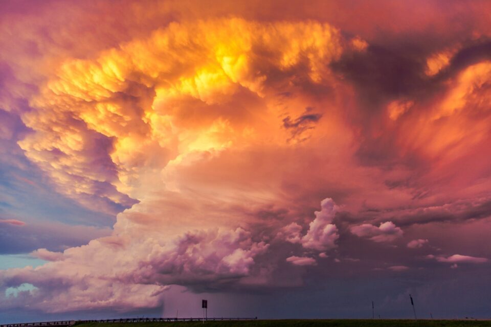 A large cloud formation in the sky.
